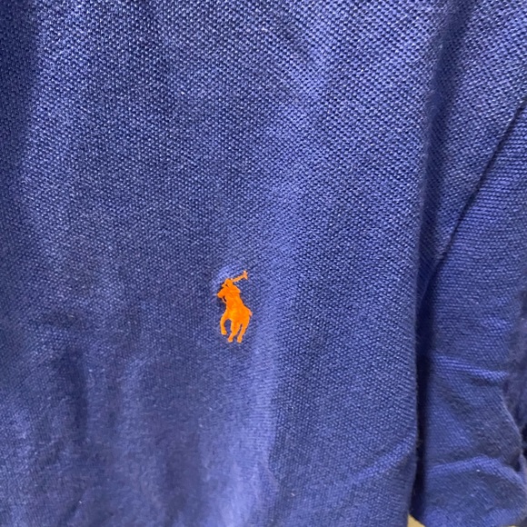 Blue Ralph Lauren Polo with Orange logo - L - Picture 4 of 6